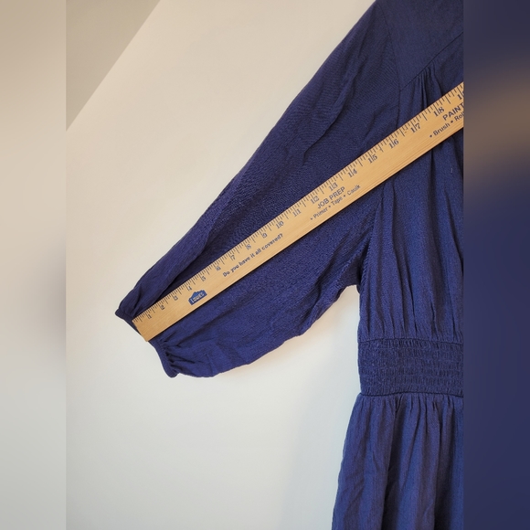 Torrid Blue High Low Dress With Attached Slip Size 2 Elastic Waist - Picture 9 of 11